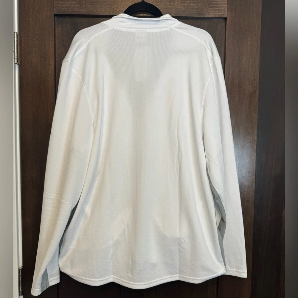 ALO Yoga White Performance Full Zip with Gray Trim - Picture 2 of 2